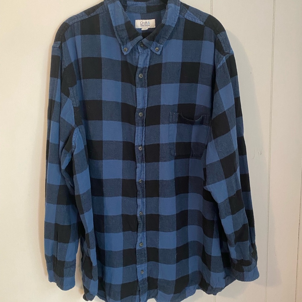 Croft & Barrow Blue and Black Checkered Shirt